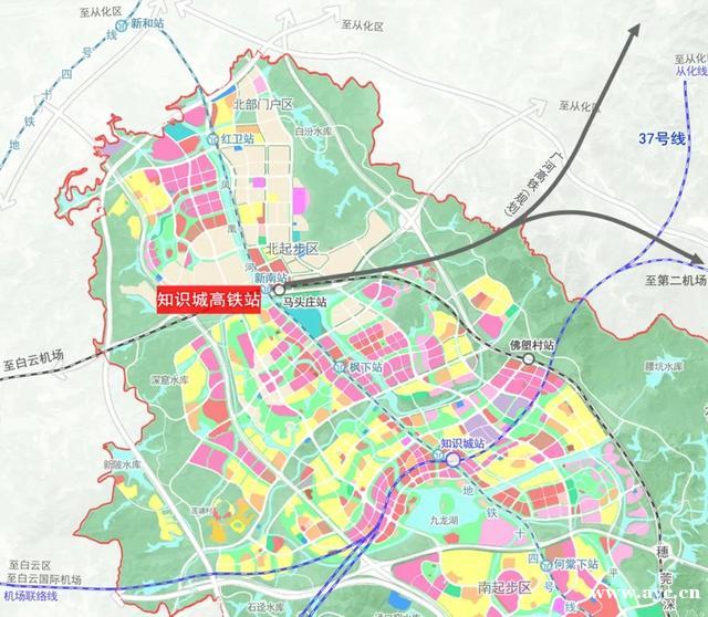 黃埔區新規劃兩個高鐵樞紐站東部樞紐群的黃埔站與東北部